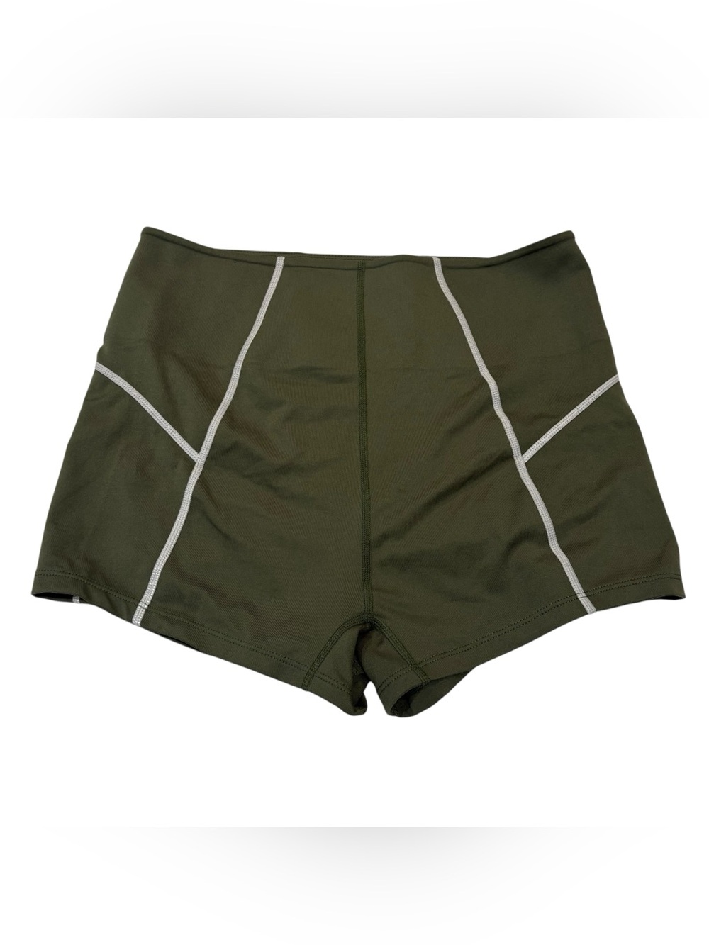 Free People movement High-Rise Olive Bike Shorts with Contrast Stitching size M